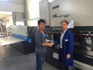 Visitatore di Cipro Visita Press Machine e Shearing Machine nella nostra fabbrica